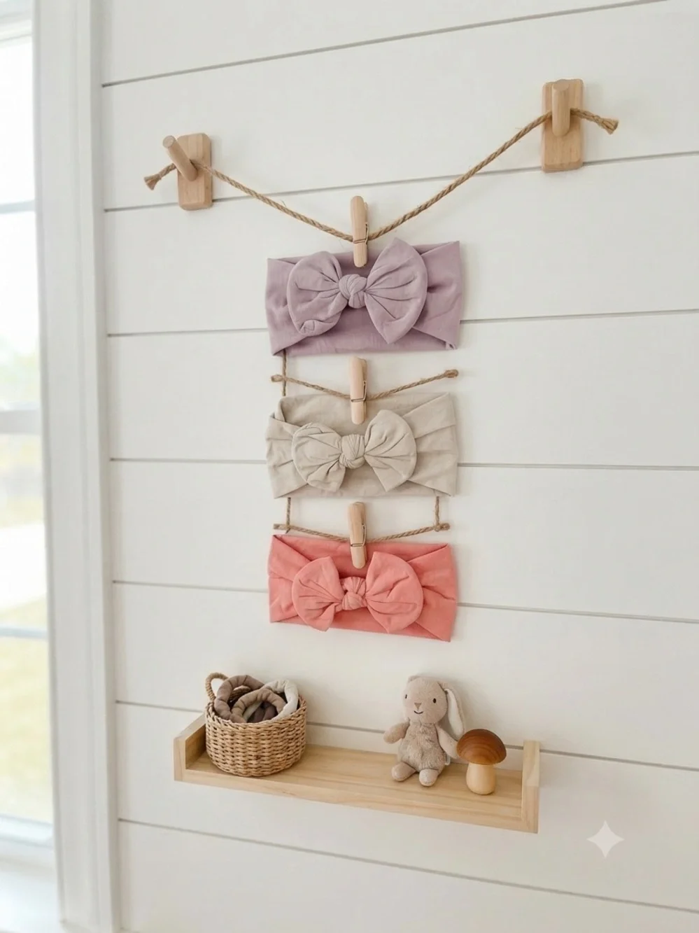 Handmade Baby Bow Headbands 3-Piece Set Pastel